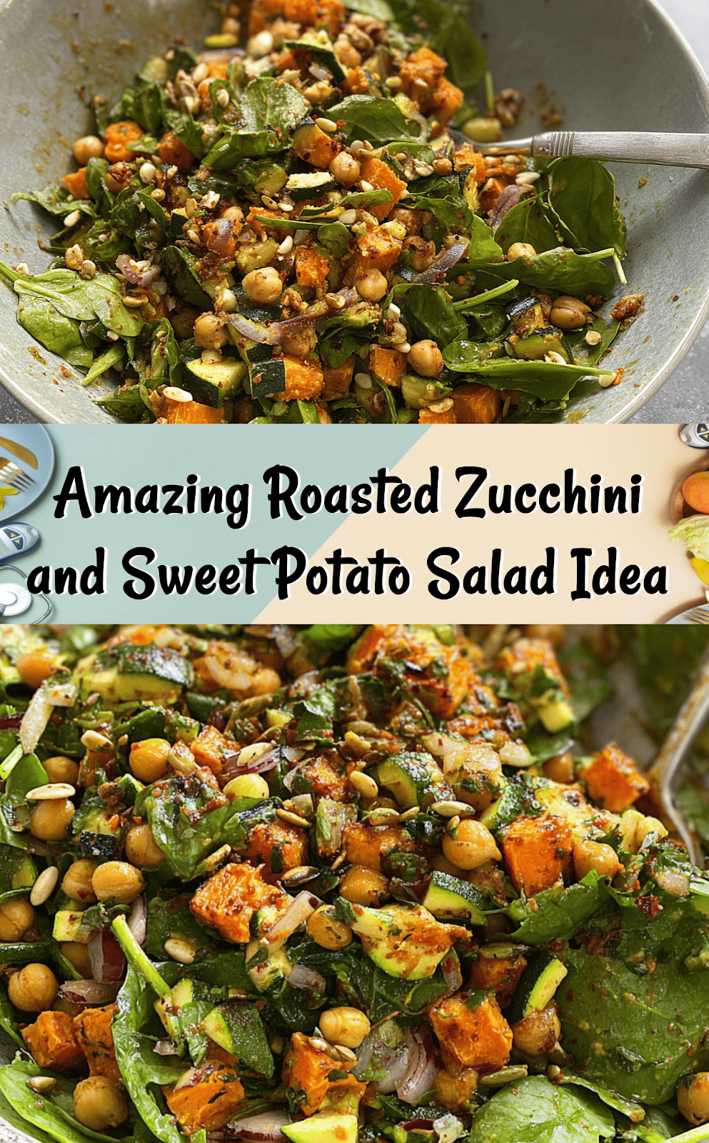 Roasted Zucchini and Sweet Potato Salad 