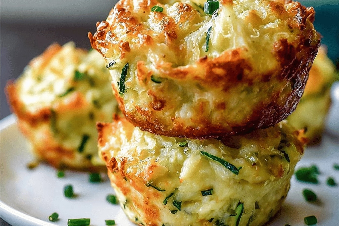 Crispy Parmesan Zucchini Potato Muffins