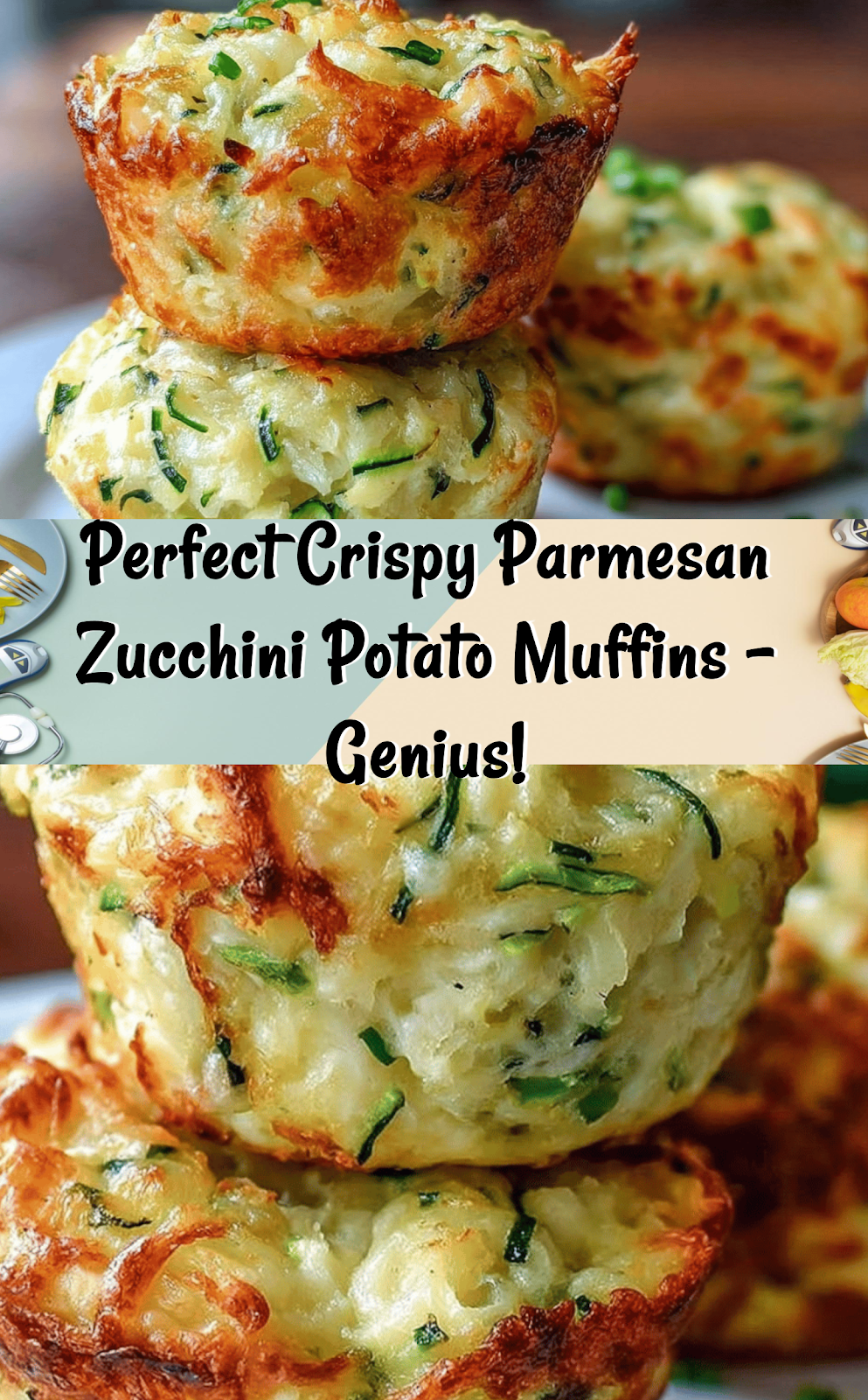 Crispy Parmesan Zucchini Potato Muffins