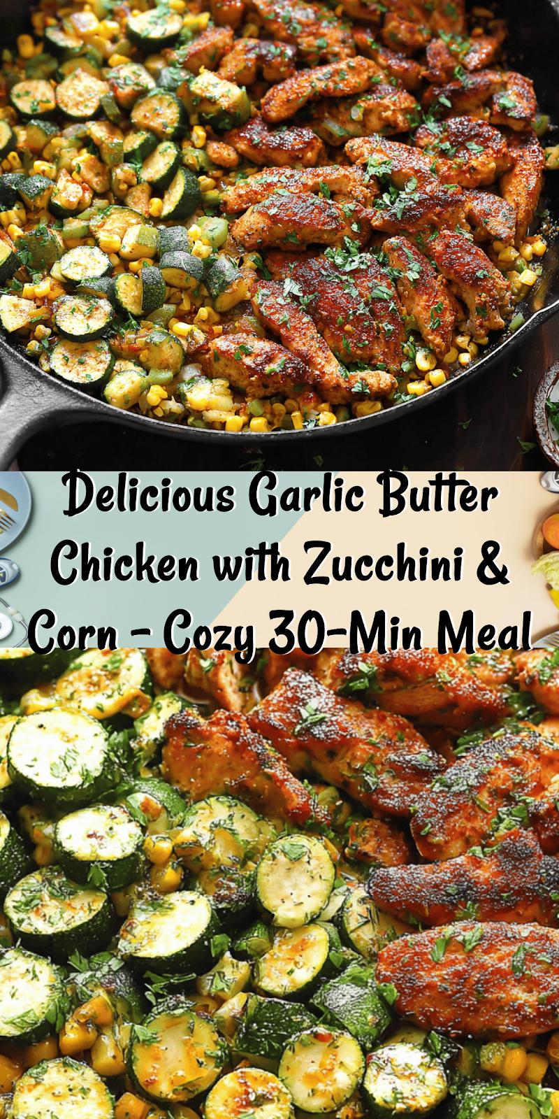 Garlic Butter Chicken with Zucchini and Corn - One-Pan, 30-Minute Meal