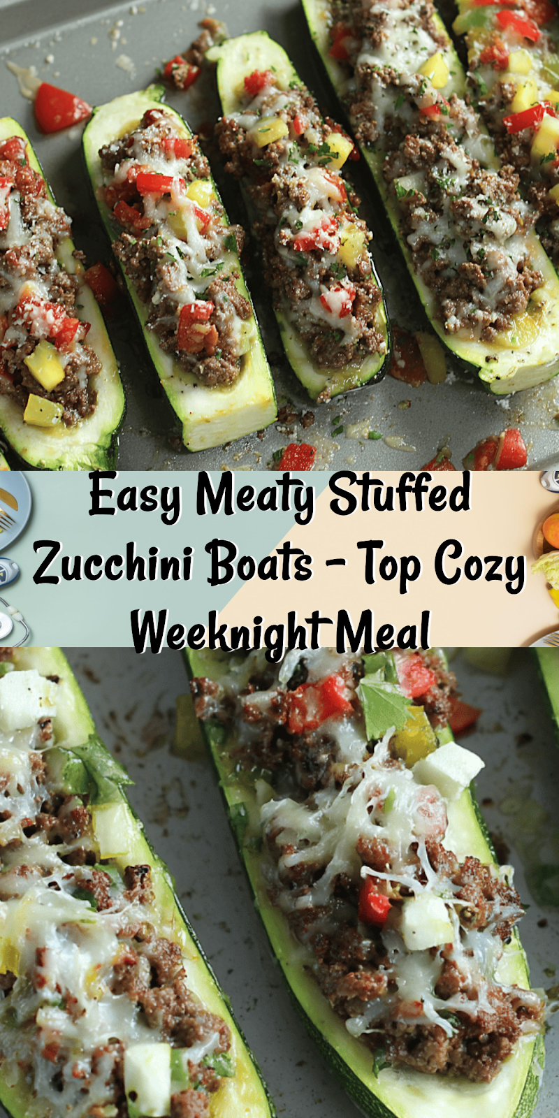 Meaty Stuffed Zucchini Boats
