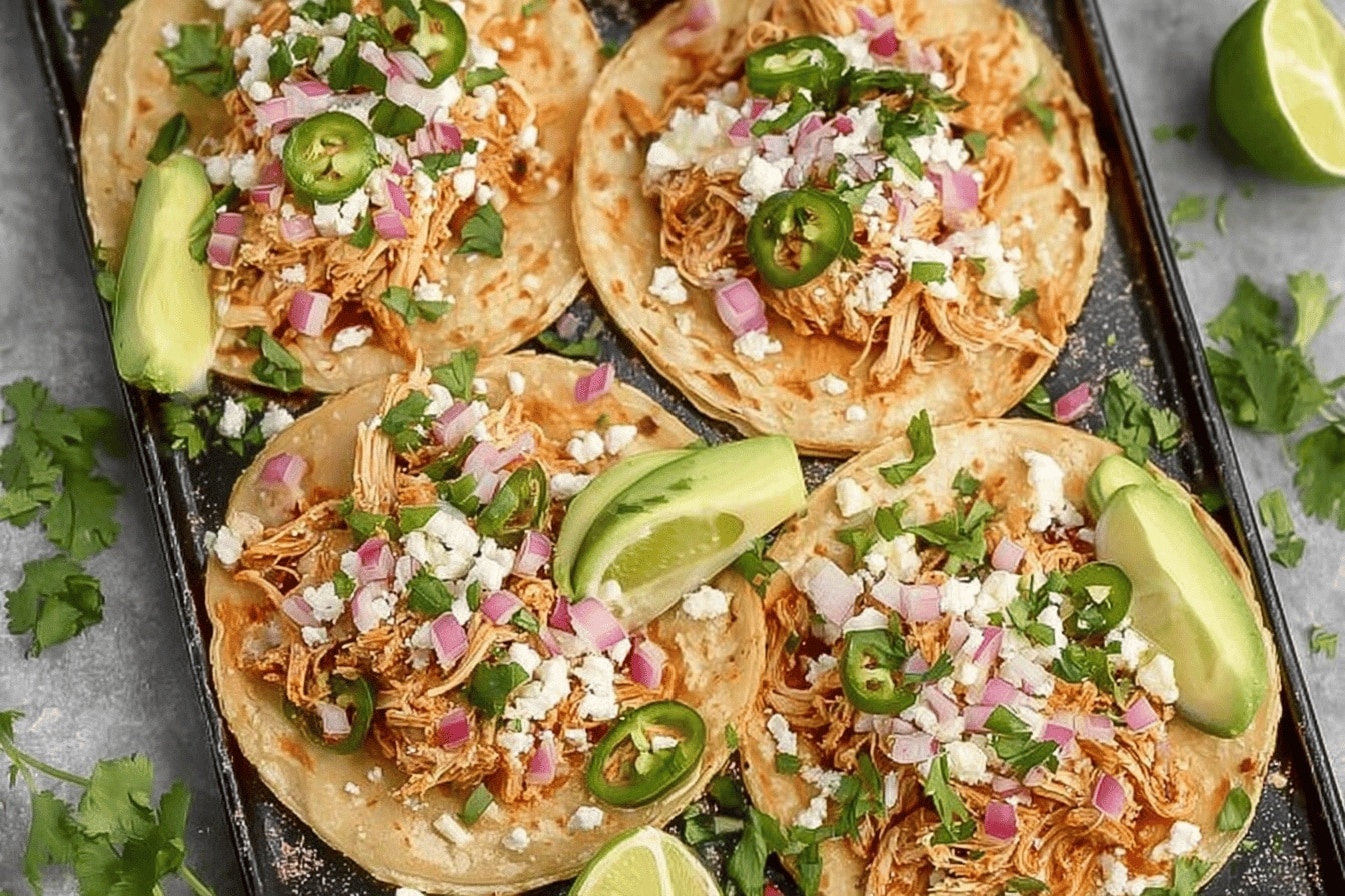 Healthy Crockpot Chicken Tacos