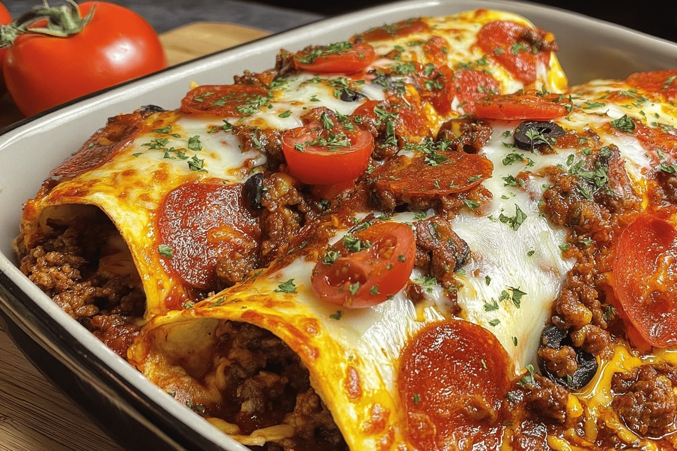 Pizza Enchiladas Ground Beef