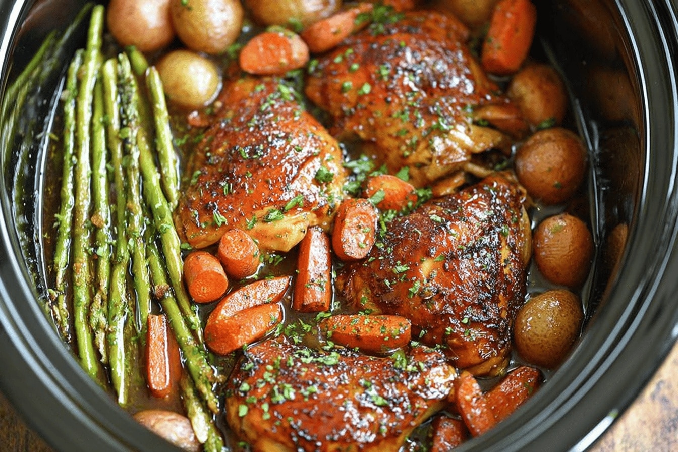 Slow Cooker Honey Garlic Chicken and Veggies