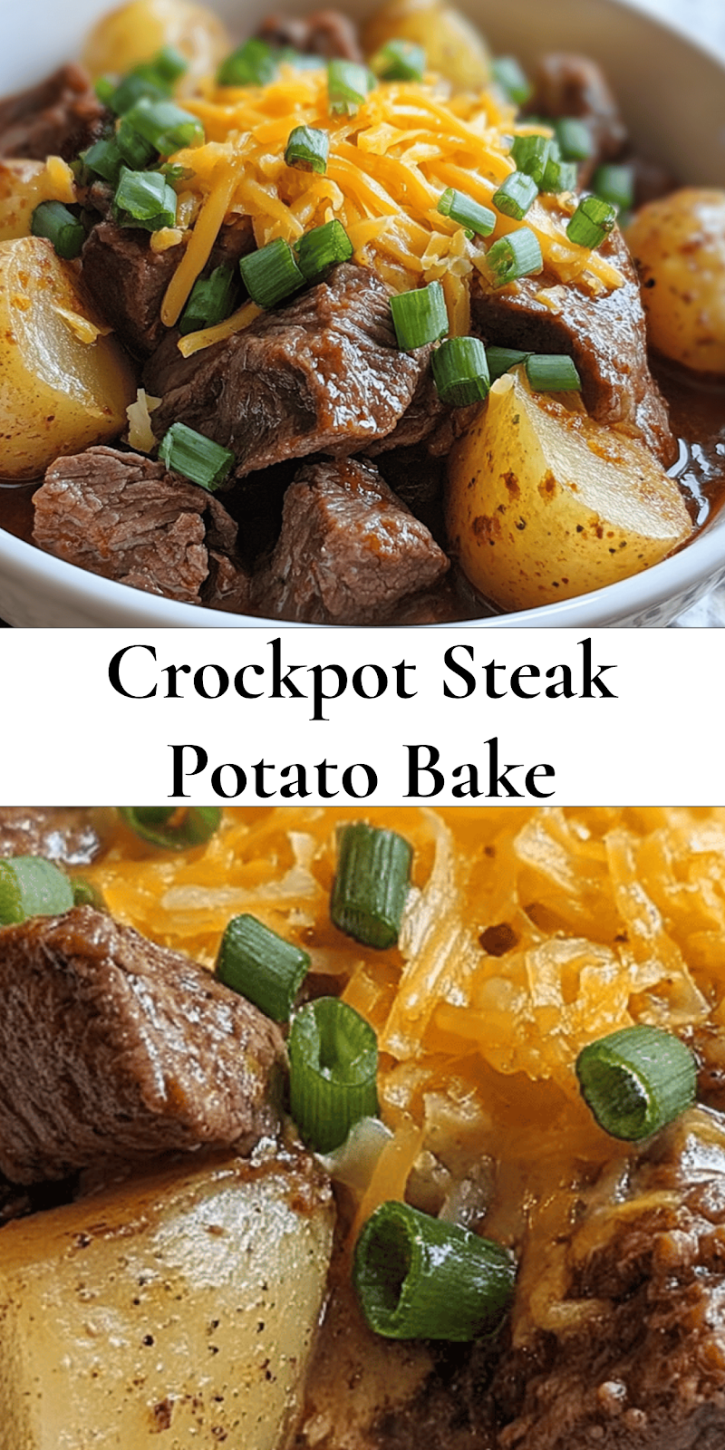 Crockpot Loaded Steak and Potato Bake