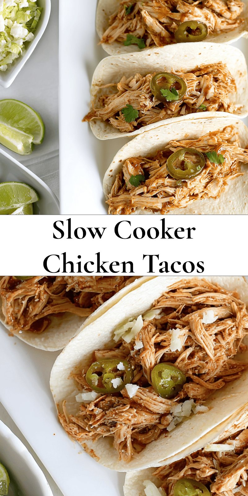 Easy Slow Cooker Chicken Tacos with Chipotle Sour Cream Sauce