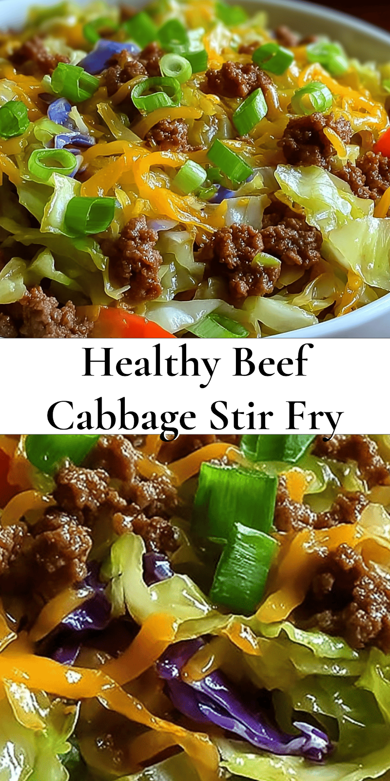 Healthy Chinese Ground Beef & Cabbage Stir Fry