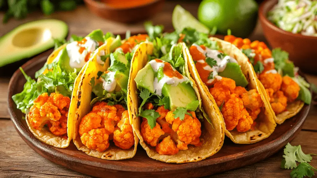 Buffalo Cauliflower Tacos - Easy, Spicy & Delicious Recipe